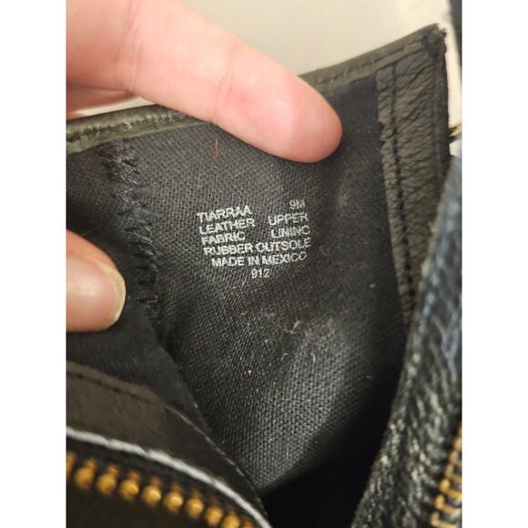 Steve Madden Tarra Black Leather Ankle Boots Women’s 9 Moto Buckle With Side Zip - Picture 8 of 11